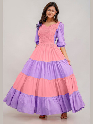 ftDiva Anarkali Gown(Multicolor)