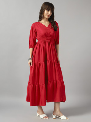 Femvy Flared/A-line Gown(Pink)