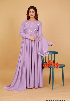 Mahek Fashion Flared/A-line Gown(Purple)