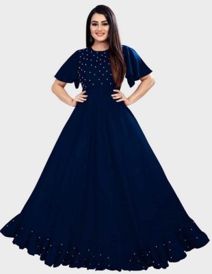 DHMPONE ENTERPRISE Anarkali Gown(Blue)