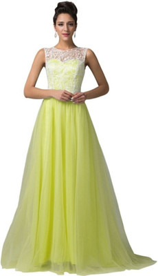 Kitty Fashion Flared/A-line Gown(Yellow)