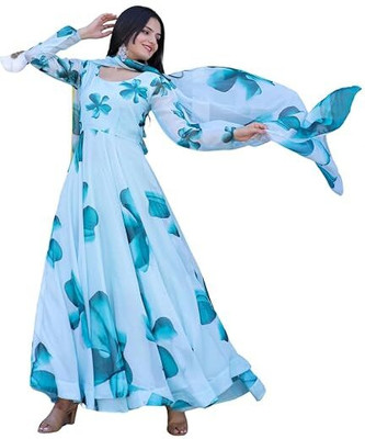 Rajakuddus Anarkali Gown(Light Blue)