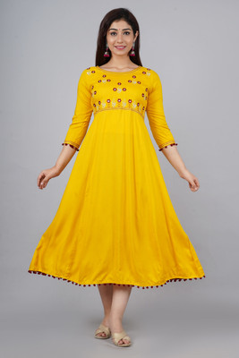ANJAYA Flared/A-line Gown(Yellow)