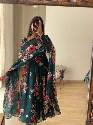 REVA ENTERPRISE Anarkali Gown(Green)