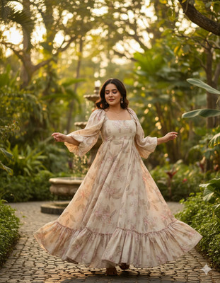 VARSHDIN Anarkali Gown(Beige)