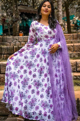 PANJURLI Flared/A-line Gown(Purple)
