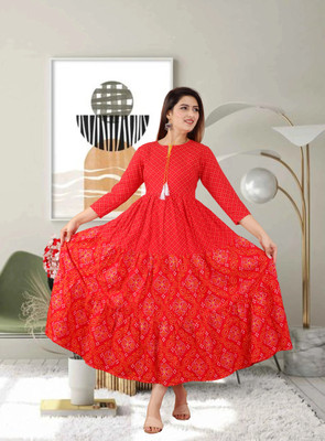 Most Flared/A-line Gown(Red)