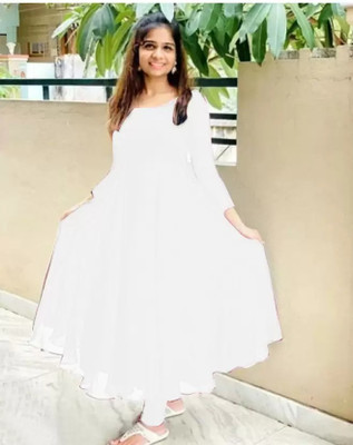 Sfkanjari Anarkali Gown(White)