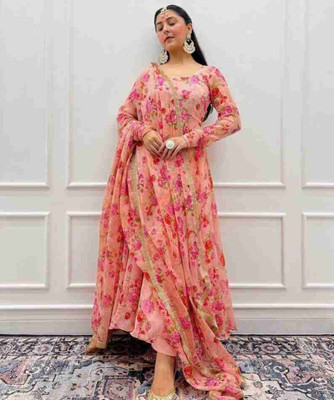 NYALKARAN ENTERPRISE Anarkali Gown(Pink)