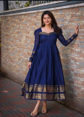 Zarista Creation Flared/A-line Gown(Blue)