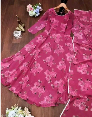 NITYA CLOTHING Anarkali Gown(Pink)