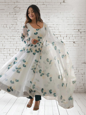 HELWIN DESIGNER Anarkali Gown(White)