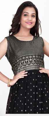 RUDRANI CREATION Flared/A-line Gown(Black)