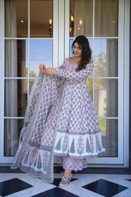 PANJURLI Anarkali Gown(White)