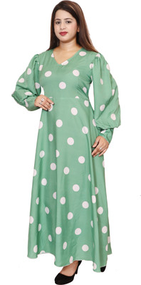 ladik way Flared/A-line Gown(Light Green)