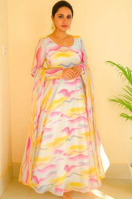 TISVARA Anarkali Gown(Multicolor)