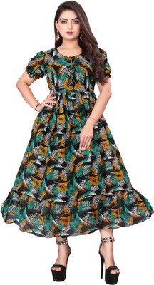 SILAAY Flared/A-line Gown(Green)
