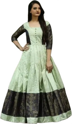 Dhanshrefashion Anarkali Gown(Light Green)