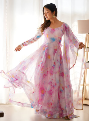 JAKHIFASHION Anarkali Gown(Multicolor)