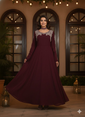 SWASTIK Anarkali Gown(Maroon)