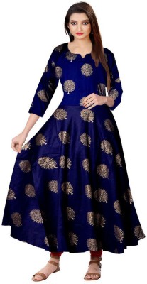 Kuber Fashion Anarkali Gown(Blue)