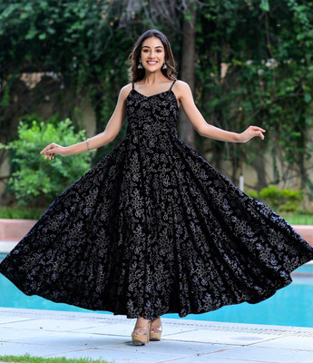 DEVDHAM Anarkali Gown(Black)