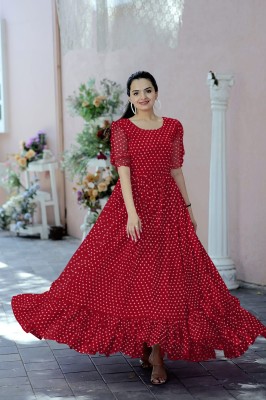 Prime Poster Anarkali Gown(Red)