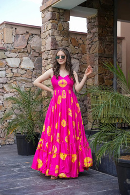 VIMURA FASHION Flared/A-line Gown(Pink)