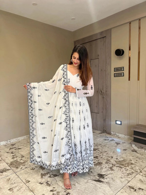 Kedar Fab Anarkali Gown(White)
