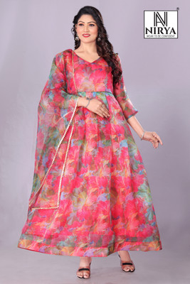 NIRYA FASHION Anarkali Gown(Red)