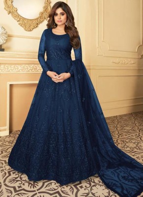 Maa Bhagvati Anarkali Gown(Blue)