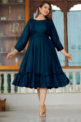 Raiyani Fashion Flared/A-line Gown(Blue)