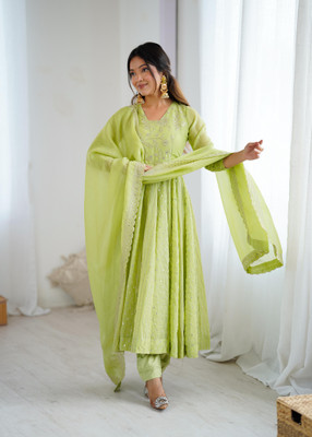 prabhuifashion Anarkali Gown(Multicolor)