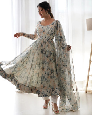 SAMBHAJI CREATION Anarkali Gown(Multicolor)