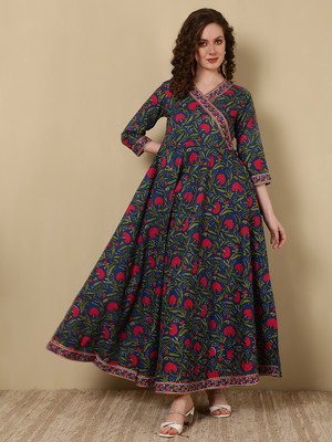Women Click Flared/A-line Gown(Multicolor)