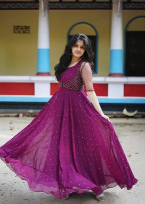 Ravina International Anarkali Gown(Purple)