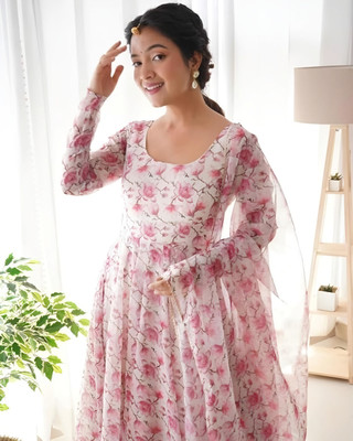 Shivu Fashion Anarkali Gown(White)
