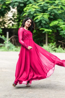 SATINTHRID Anarkali Gown(Pink)