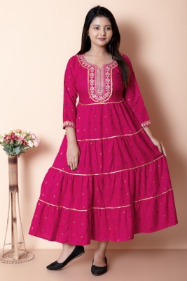 KashisCreation Anarkali Gown(Pink)