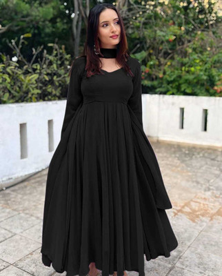 NITYA CLOTHING Anarkali Gown(Black)