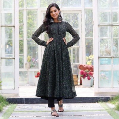 A A ITALIA Anarkali Gown(Black)