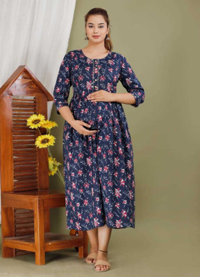 RAHUL TRADERS Flared/A-line Gown(Blue)