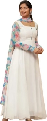 JUDYDALL Anarkali Gown(White)