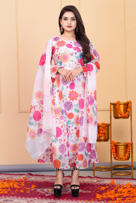 sdi enterprise Anarkali Gown(White)