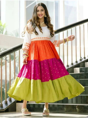 JC Clothing Flared/A-line Gown(Multicolor)