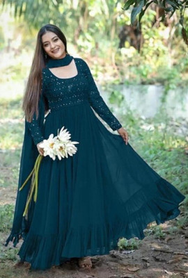 AMRIJA FASHION Anarkali Gown(Dark Blue)
