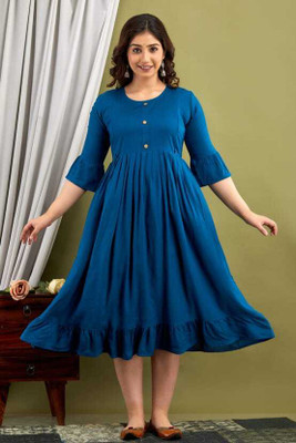 Chahat Gartex Flared/A-line Gown(Blue)