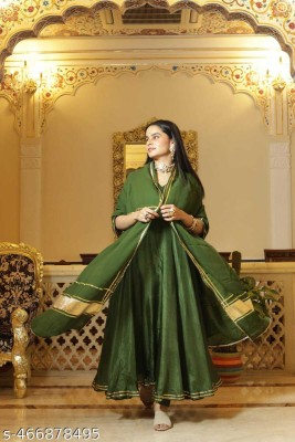 LEZUDI FASHION Anarkali Gown(Green)