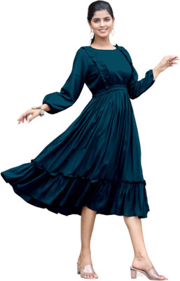 Femvy Flared/A-line Gown(Blue)