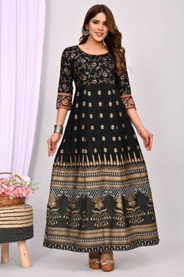 Chahat Gartex Flared/A-line Gown(Multicolor)